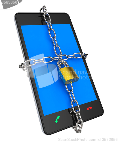 Image of Locked Phone Indicates Protect Password And Login