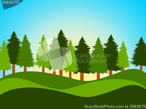 Image of Spring Countryside Indicates Tree Trunks And Landscape