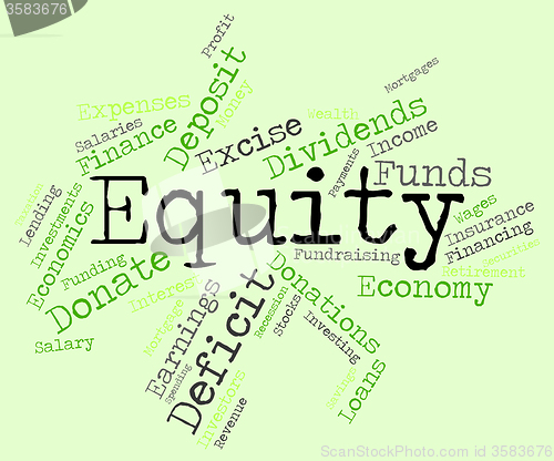 Image of Equity Word Shows Text Riches And Assets