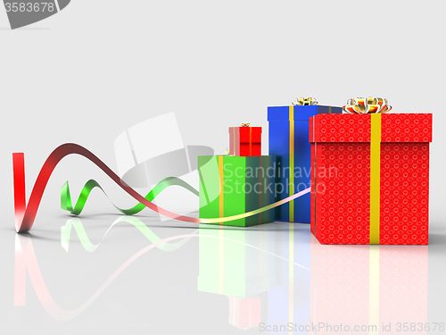 Image of Giftboxes Celebration Means Cheerful Joy And Celebrate