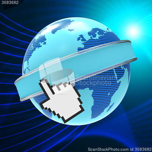 Image of Global Internet Shows World Wide Web And Copyspace