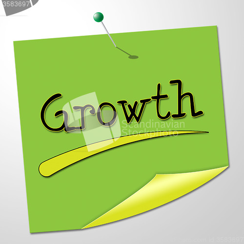 Image of Growth Message Indicates Note Expand And Improve