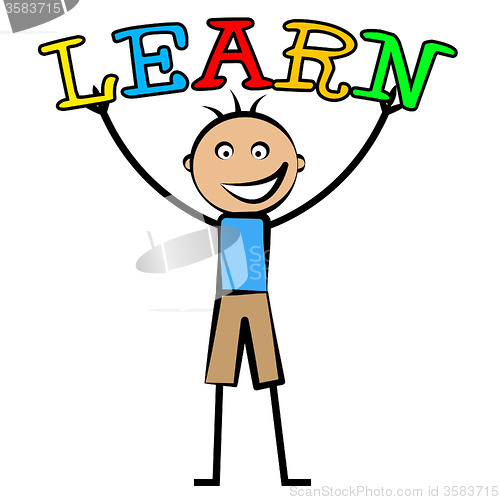 Image of Boy Learning Represents College School And Studying