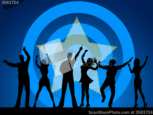 Image of Disco Silhouette Indicates Dance Celebration And Persons