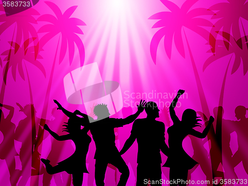 Image of Tropical Island Indicates Palm Tree And Celebrations
