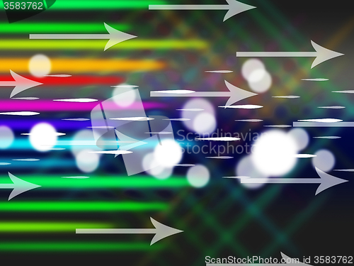Image of Colorful Arrows Background Means Net Traffic And Bytes\r