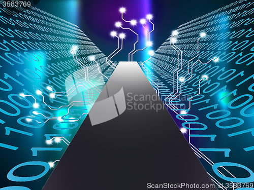 Image of Digital Path Represents Hi Tech And Computer