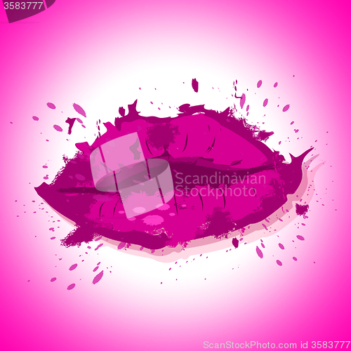 Image of Lips Beauty Means Make Up And Beautiful