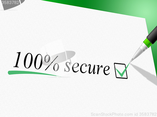 Image of Hundred Percent Secure Shows Unauthorized Absolute And Encrypt