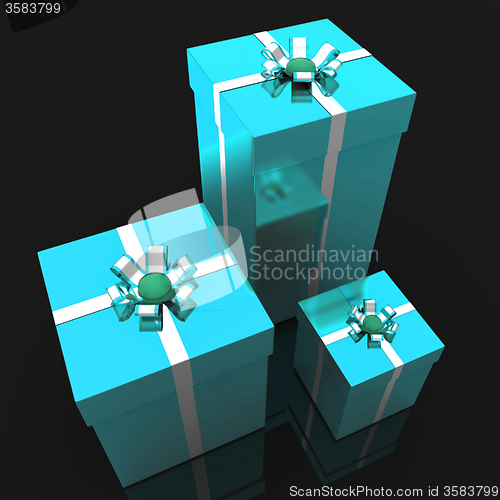 Image of Giftboxes Celebration Indicates Present Joy And Gift-Box