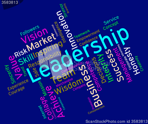 Image of Leadership Words Represents Led Command And Authority