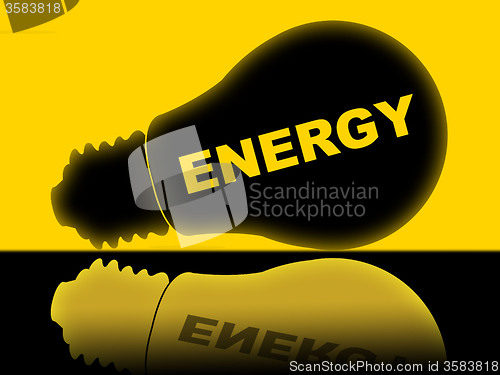 Image of Energy Lightbulb Shows Power Source And Advertisement
