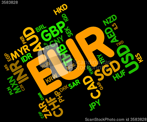 Image of Euro Word Indicates Foreign Currency And Coin