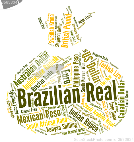 Image of Brazilian Real Represents Worldwide Trading And Currency