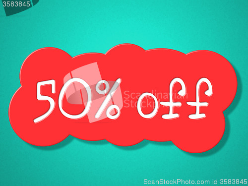 Image of Fifty Percent Off Means Save Clearance And Promo