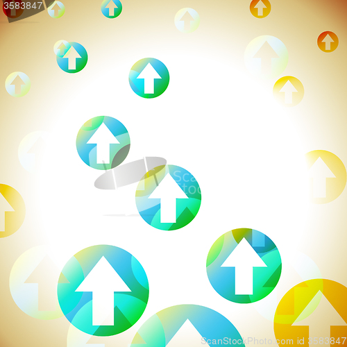 Image of Arrows Background Shows Bubbles Pointing Upwards\r