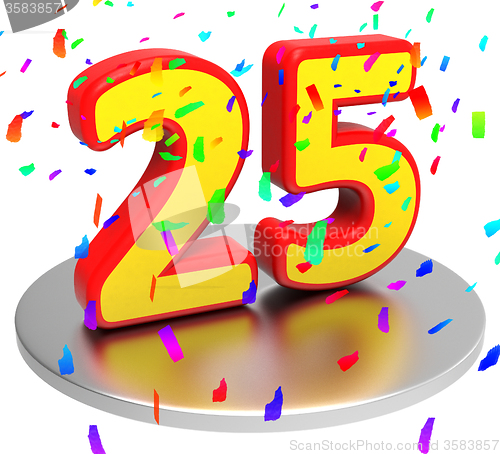 Image of Twenty Five Indicates Happy Anniversary And Anniversaries