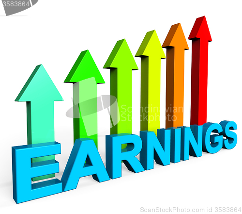 Image of Earnings Increasing Indicates Business Graph And Diagram