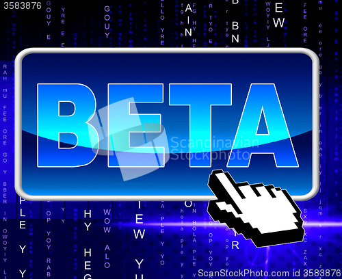 Image of Beta Button Means World Wide Web And Network