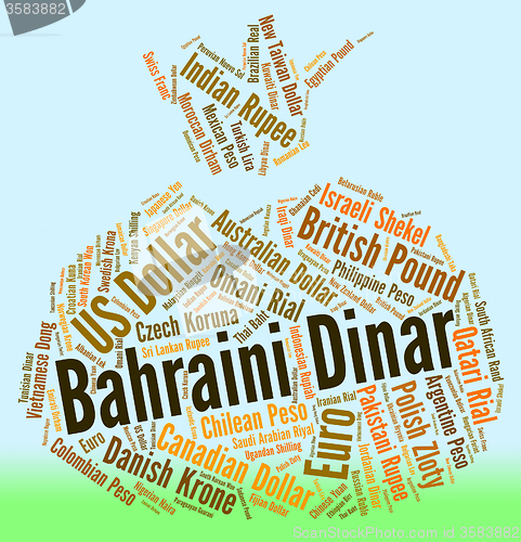 Image of Bahraini Dinar Indicates Foreign Exchange And Coin