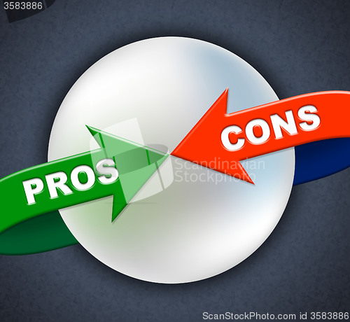 Image of Pros Cons Arrows Shows All Right And Ok