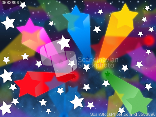 Image of Colorful Stars Background Shows Shooting Space And Colors\r