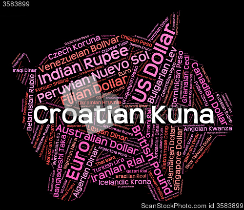 Image of Croatian Kuna Indicates Foreign Currency And Banknote