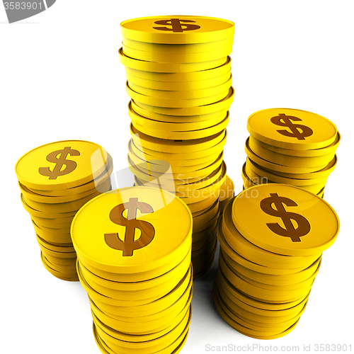 Image of Dollar Savings Indicates American Dollars And Bank