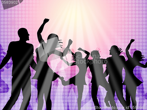 Image of Dancing Party Means Disco Music And Celebration