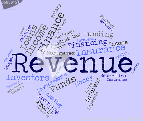 Image of Revenue Word Represents Wage Earns And Salaries