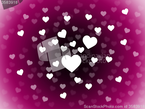 Image of Bunch Of Hearts Background Means Attraction  Affection And In Lo