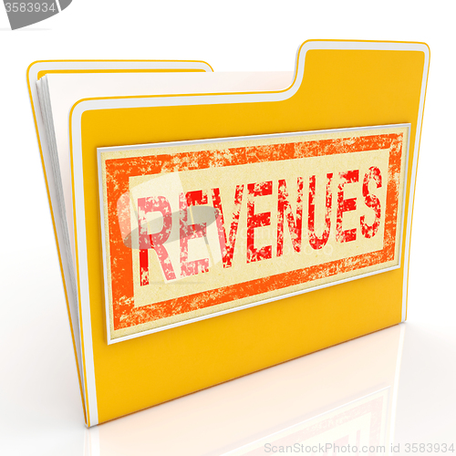 Image of Revenues File Represents Business Document And Folder