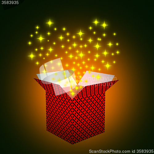 Image of Heart Stars Represents Gift Box And Celebrate