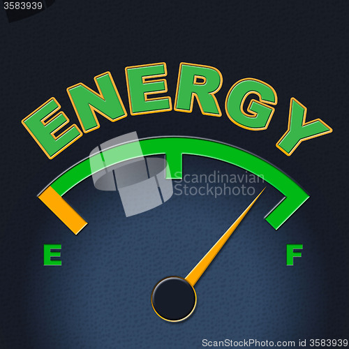 Image of Energy Gauge Shows Power Source And Dial
