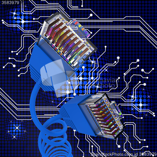 Image of Internet Connection Means World Wide Web And Cable