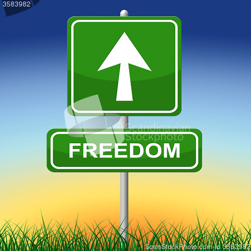 Image of Freedom Sign Represents Get Away And Direction