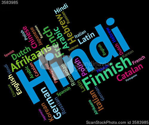 Image of Hindi Language Indicates International Speech And Text