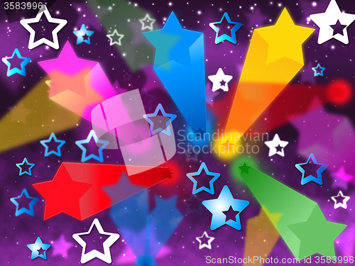 Image of Colorful Stars Background Means Heavens Rays And Shining\r