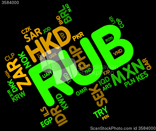 Image of Rub Currency Represents Worldwide Trading And Currencies