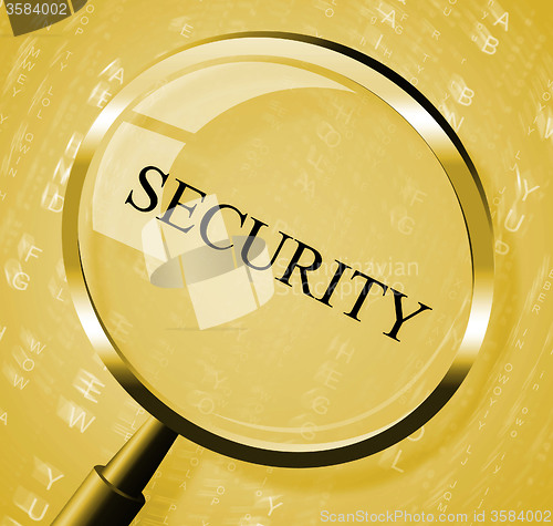 Image of Security Magnifier Indicates Magnifying Secured And Searches