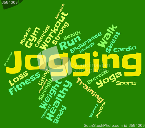 Image of Jogging Word Shows Get Fit And Exercise