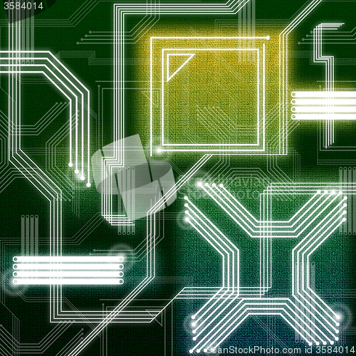 Image of Green Lines Background Means Internet Data And Traffic\r