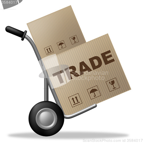 Image of Trade Package Indicates Shipping Box And Biz