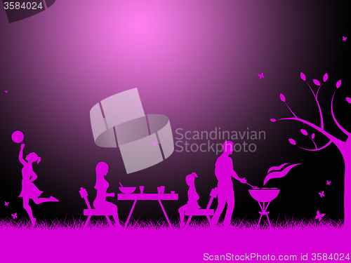 Image of Bbq Landscape Means Blank Space And Barbecue