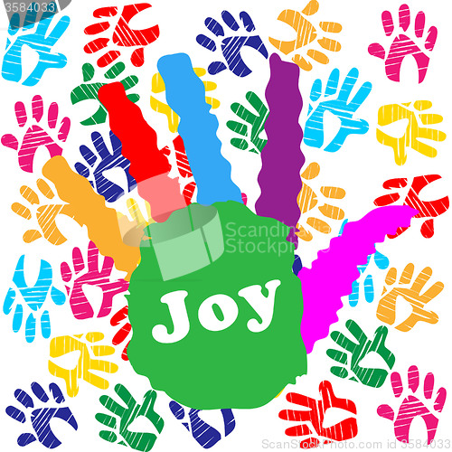Image of Kids Joy Means Watercolor Positive And Colors