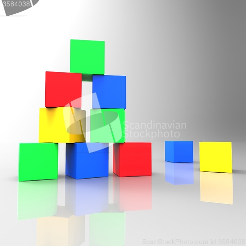 Image of Kids Blocks Shows Toddlers Colour And Children