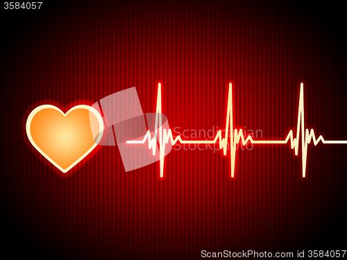 Image of Red Heart Background Shows Pumping Blood And Alive\r