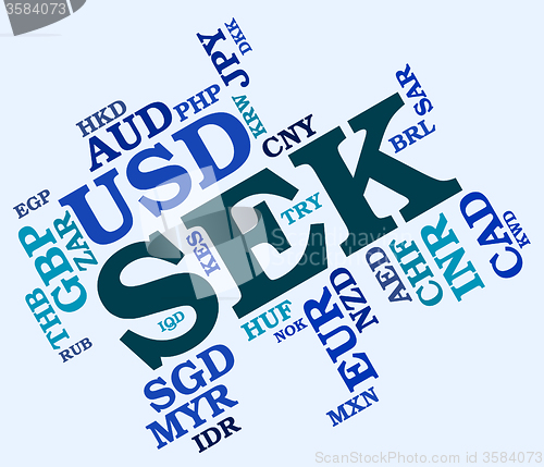 Image of Sek Currency Means Foreign Exchange And Banknotes