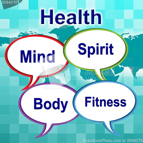 Image of Health Words Indicates Well Healthcare And Wellness