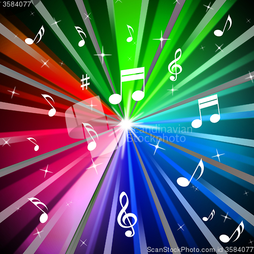 Image of Colorful Music Background Means Beams Light And Songs\r